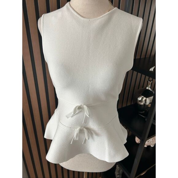 Zara knitted top size small white peplum top - Picture 1 of 5